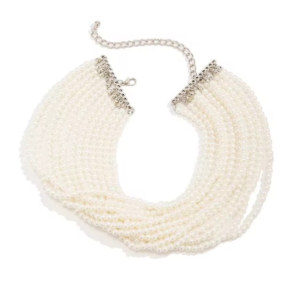 Vintage Multi-Strand White Pearl Choker Necklace - Picture 7 of 9